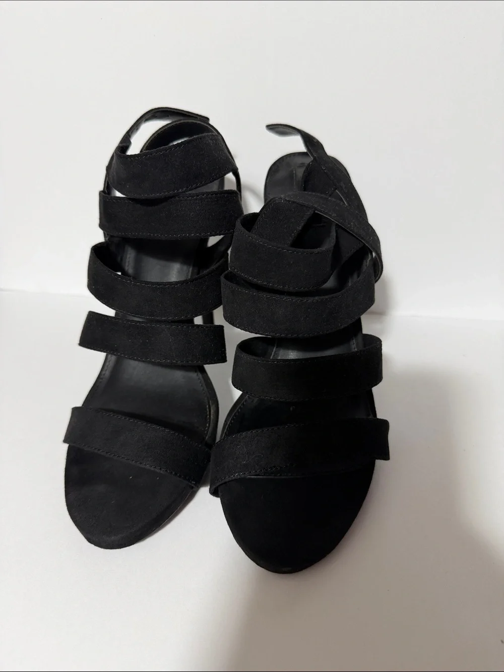 Forever 21 Black Multi-Strap Heeled Sandals